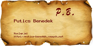Putics Benedek névjegykártya